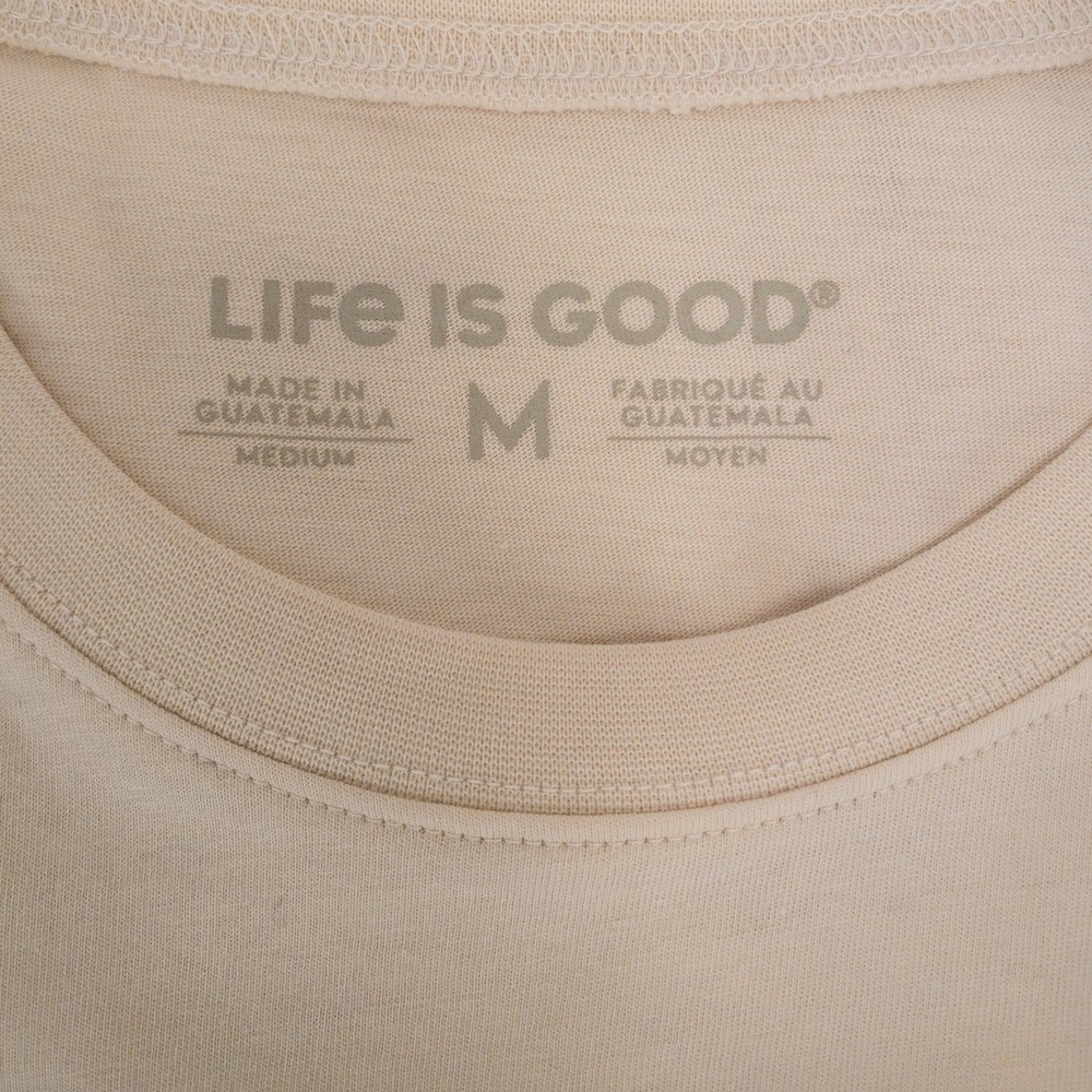 Life is Good Mens T Shirt Medium Graphic Print American Flag Mountain Deer Tee - Picture 2 of 13